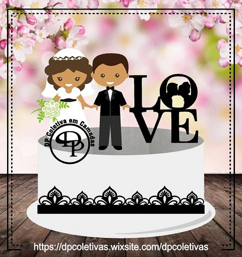 Arquivo de Corte Topo de Bolo Casamento 21