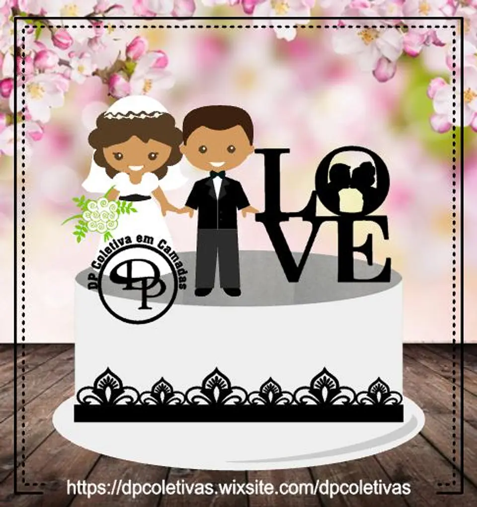 Arquivo de Corte Topo de Bolo Casamento 21 1