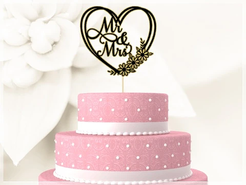 Arquivo de Corte Topo de Bolo Casamento 8