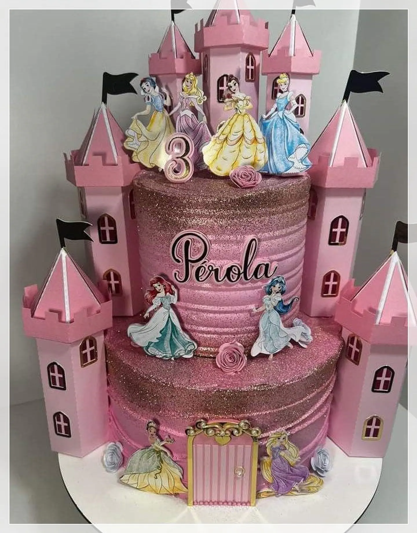 Arquivo de Corte Topo de Bolo Castelo Princesas Disney 8 1