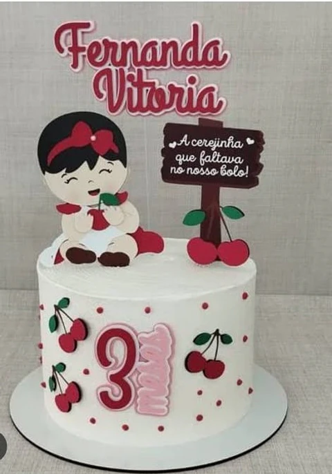 Arquivo de Corte Topo de Bolo Cerejinha 6