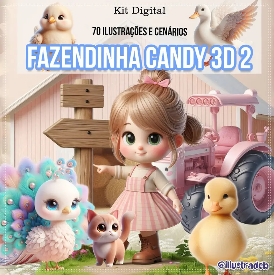 Kit Digital Fazendinha 3d Candy 98 1