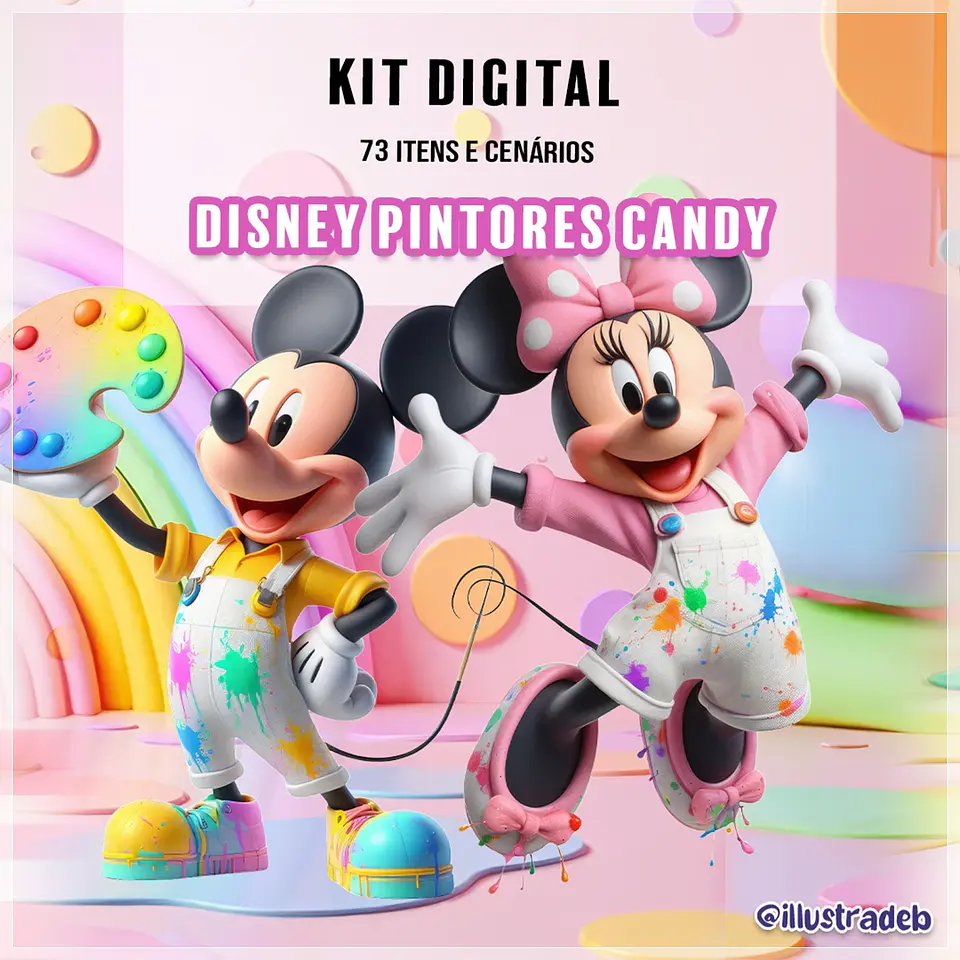 Kit Digital Disney Pintores Candy 88 1