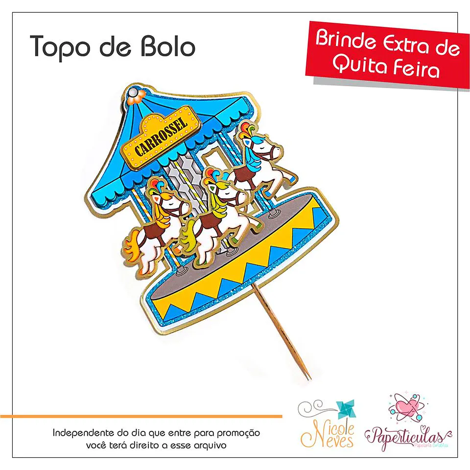 Arquivo de Corte Topo de Bolo Carrossel 3 1