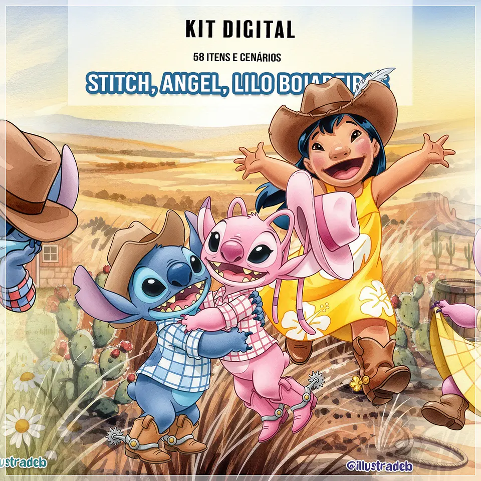 Kit Digital Stitch Lilo e Angel Boiadeiros 213 1