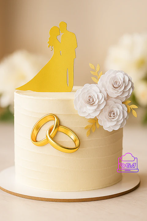Arquivo de Corte Topo de Bolo Casamento 31