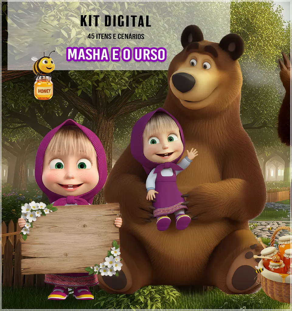 Kit Digital Masha e o Urso 17 1