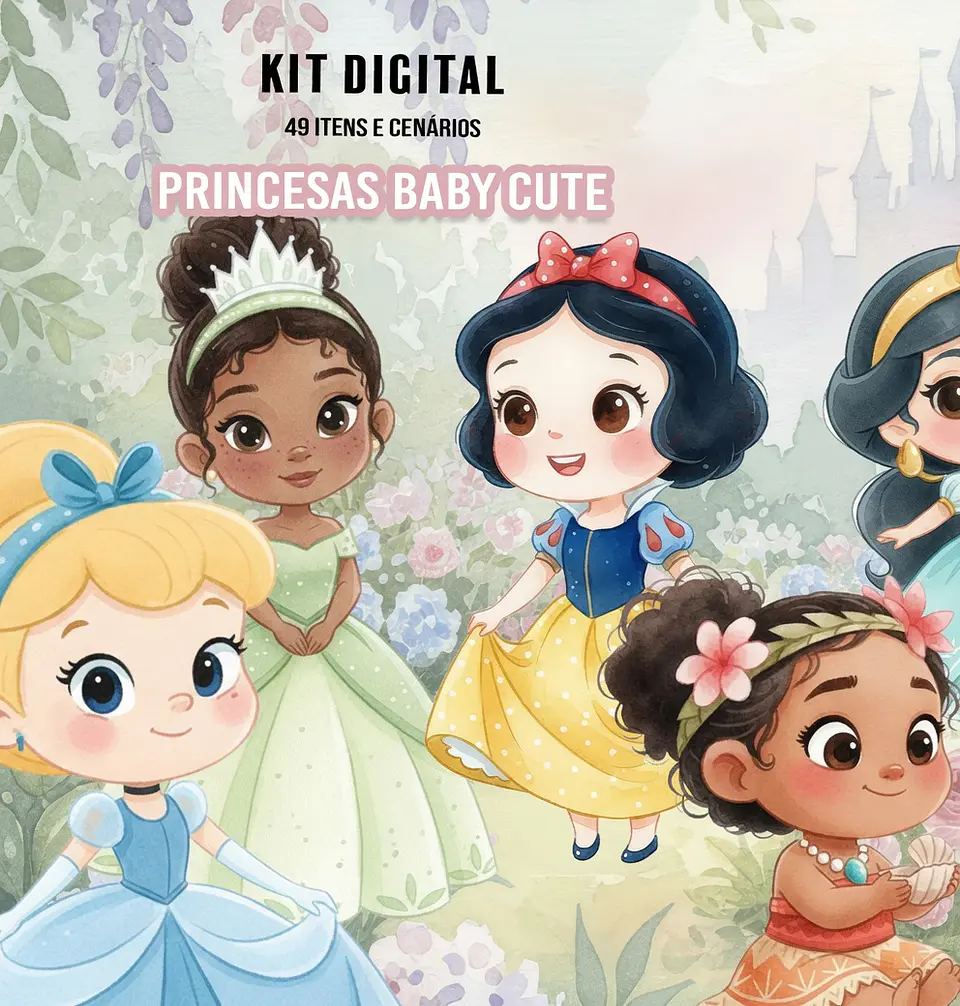 Kit Digital Princesas Baby Cute 23 1