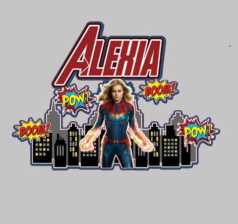 Arquivo de Corte Topo de Bolo Capitã Marvel 5