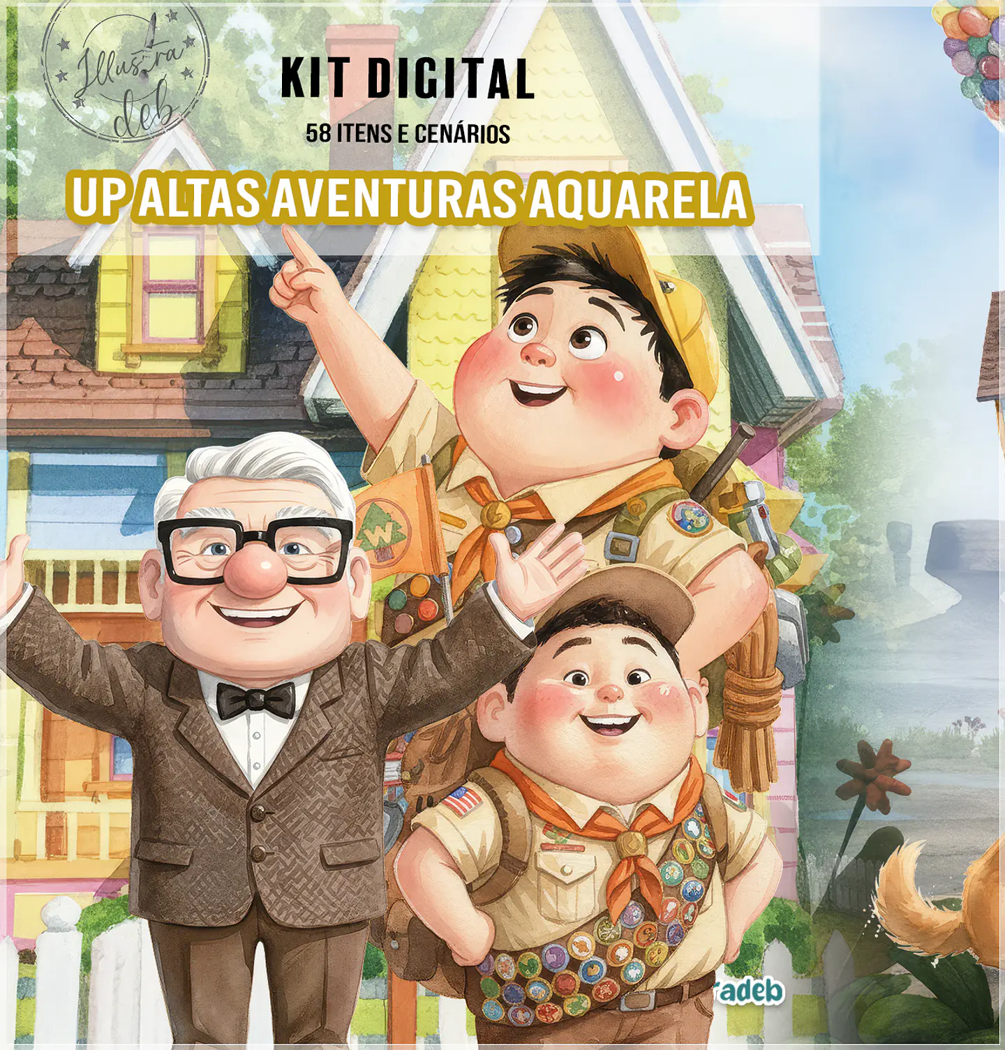 Kit Digital Up Altas Aventuras Aquarela 12 1