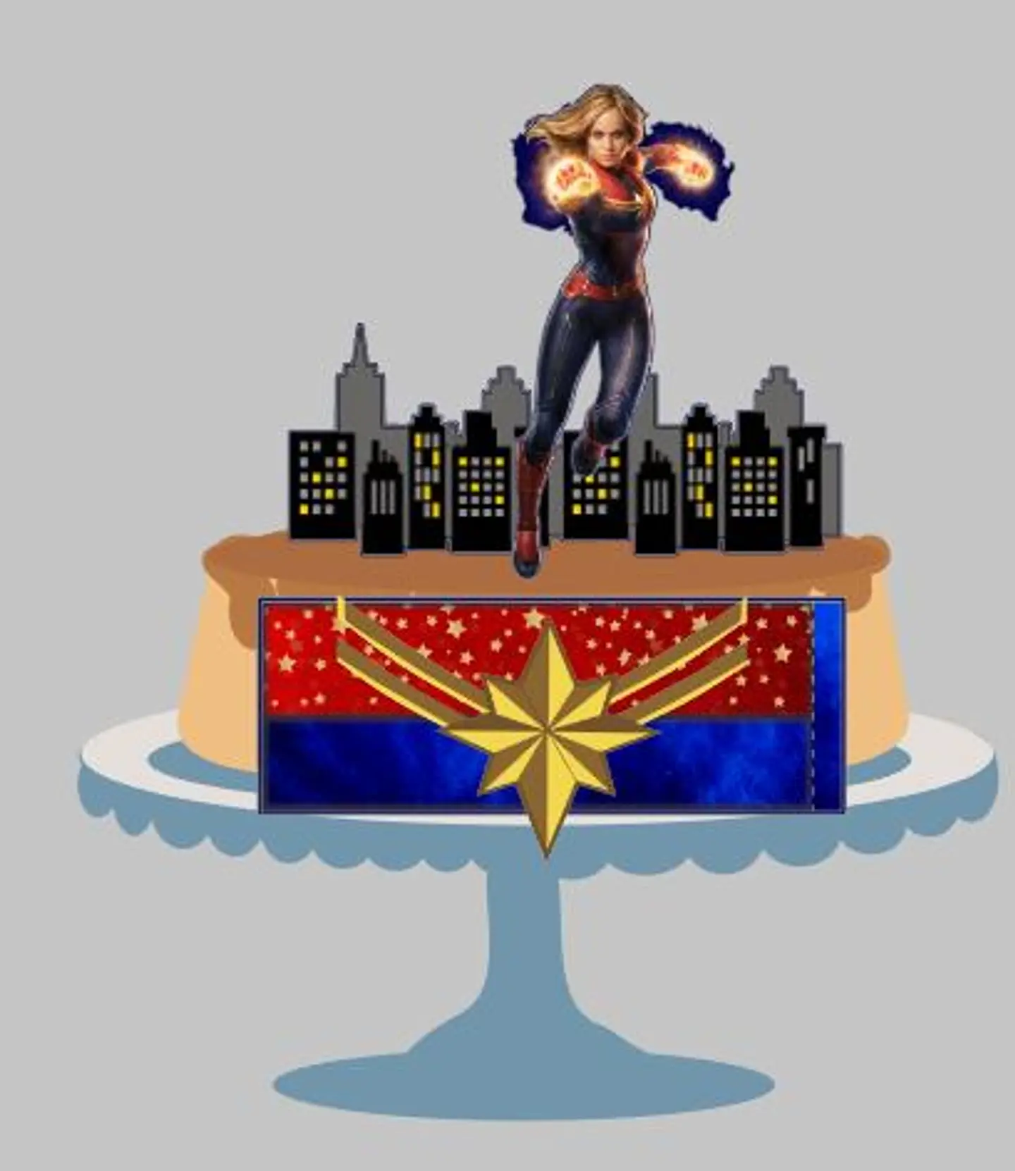 Arquivo de Corte Topo de Bolo Capitã Marvel 1 1