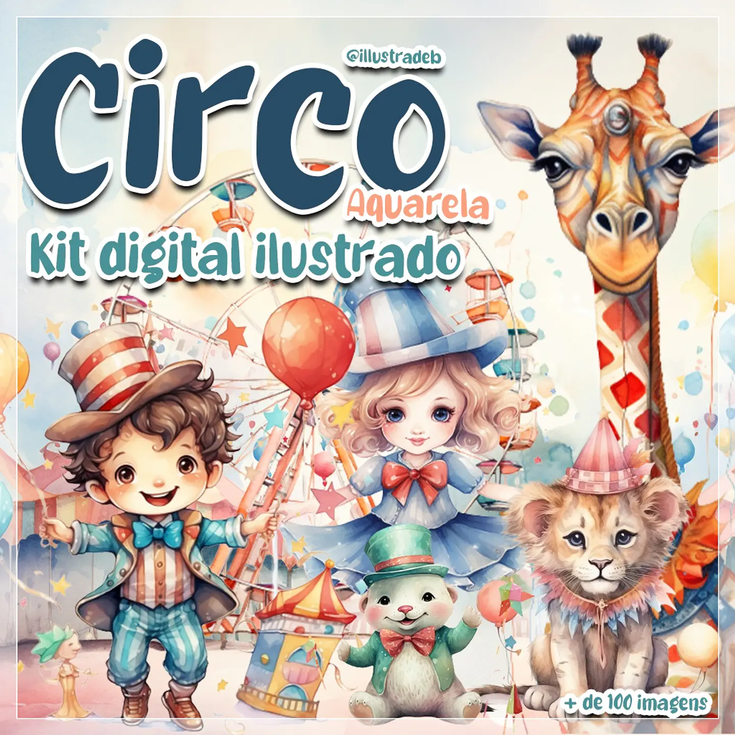 Kit Digital Circo Aquarela 47 1