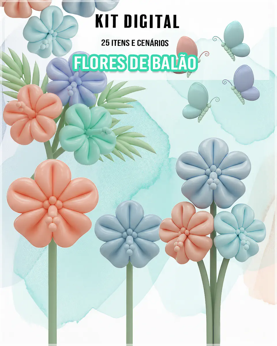 Kit Digital Flores de Balão 15 1