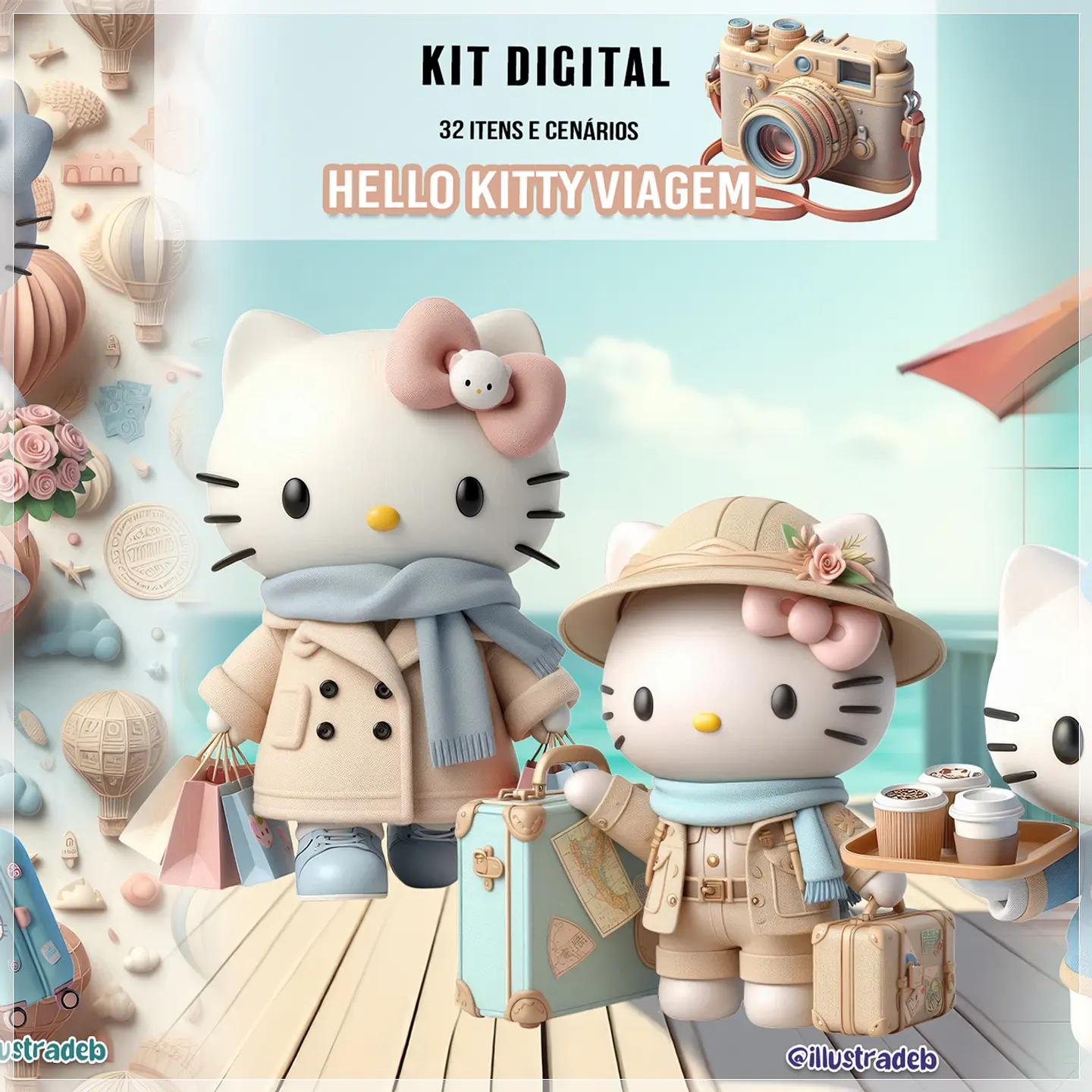 Kit Digital Hello Kitty Viagem 125 1