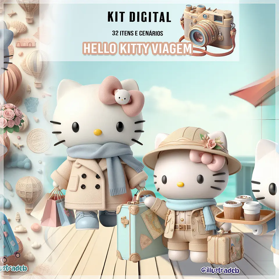 Kit Digital Hello Kitty Viagem 125 1