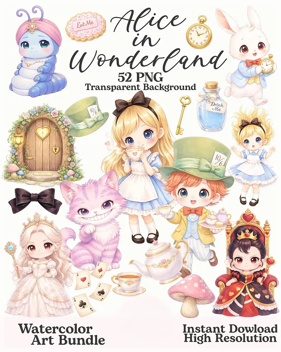 Kit Digital Alice in Wonderland Cute 2 1
