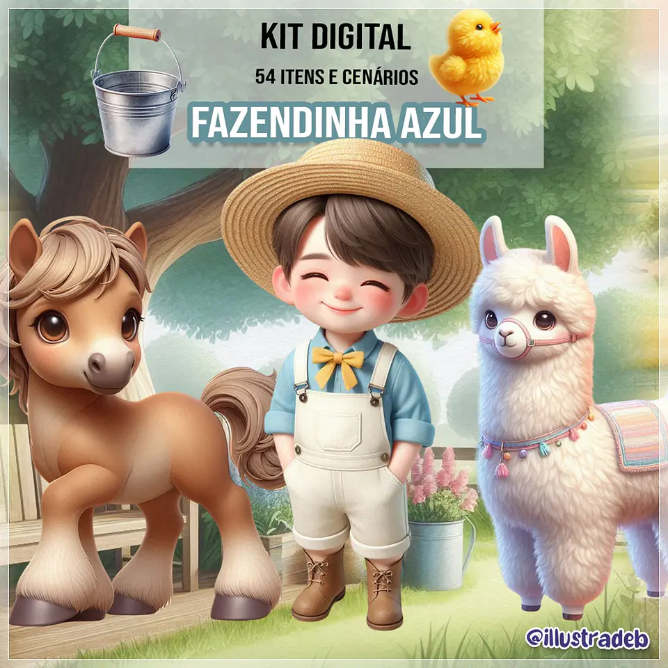 Kit Digital Fazendinha Azul 99 1