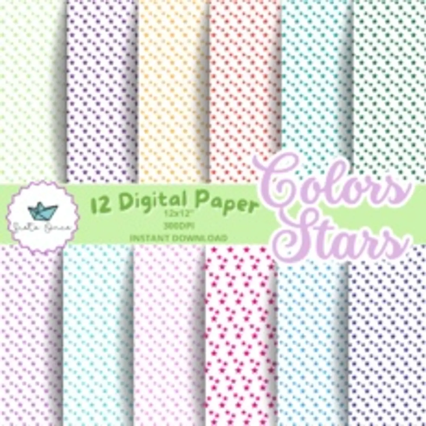 Kit Digital Papeis Estrellas 5 1