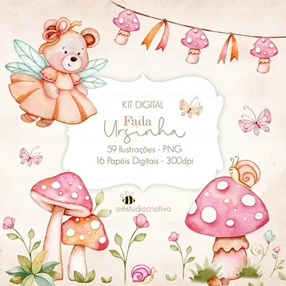 Kit Digital Fada Ursinha 3 1