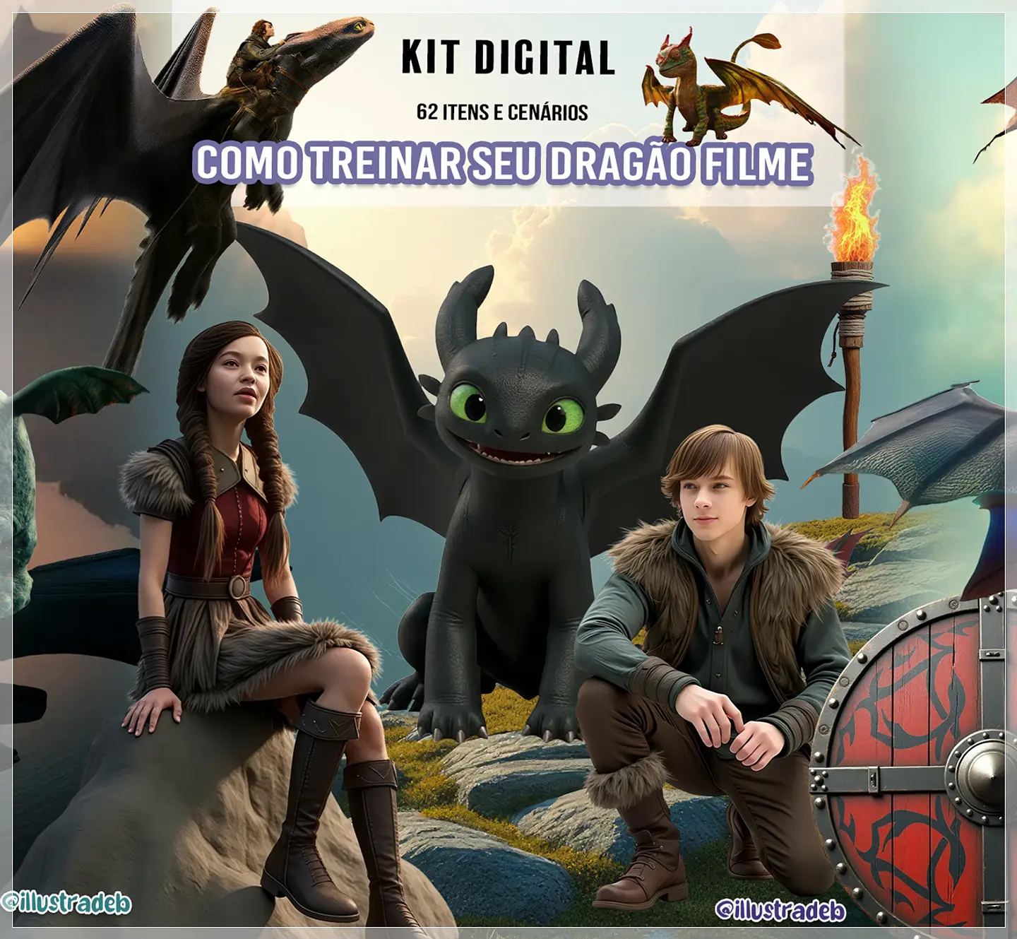 Kit Digital Como Treinar Seu Dragão o Filme 53 1