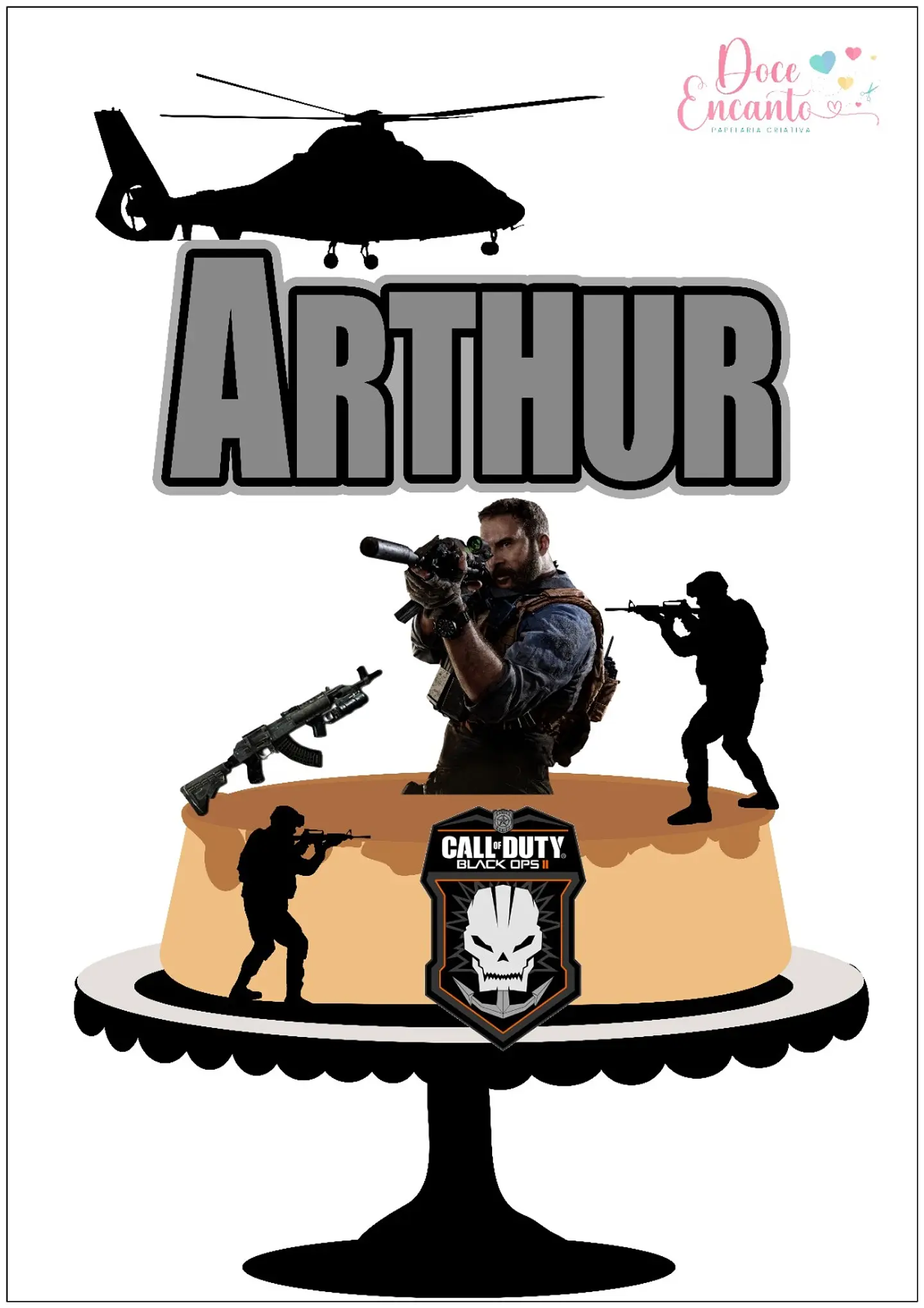 Arquivo de Corte Topo de Bolo Call of Duty 1 1