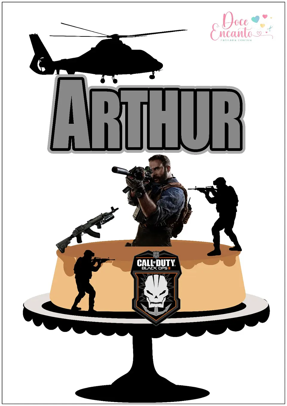 Arquivo de Corte Topo de Bolo Call of Duty 1 1