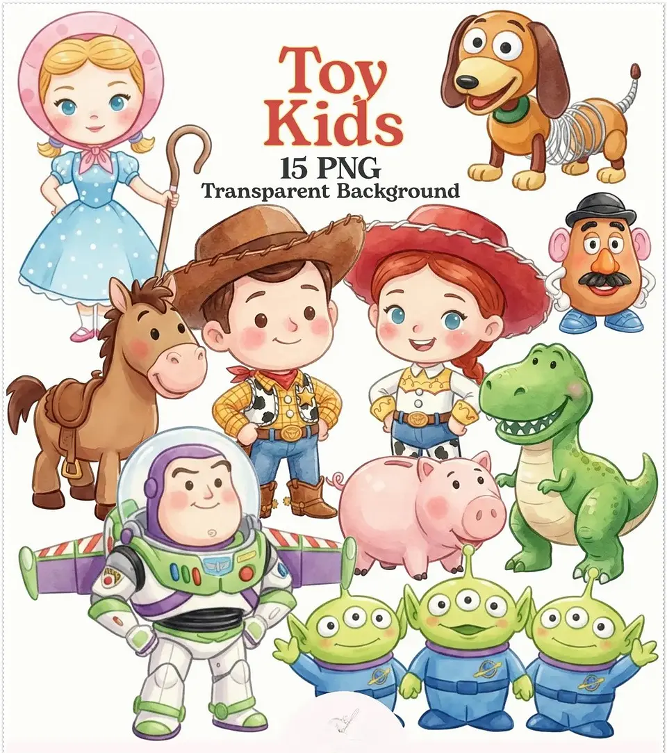 Kit Digital Toy Story Cute Aquarelado 1