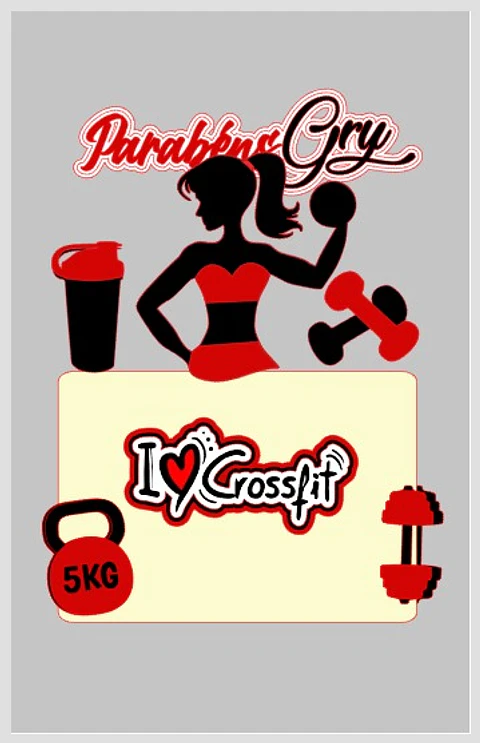 Arquivo de Corte Topo de Bolo Crossfit 1