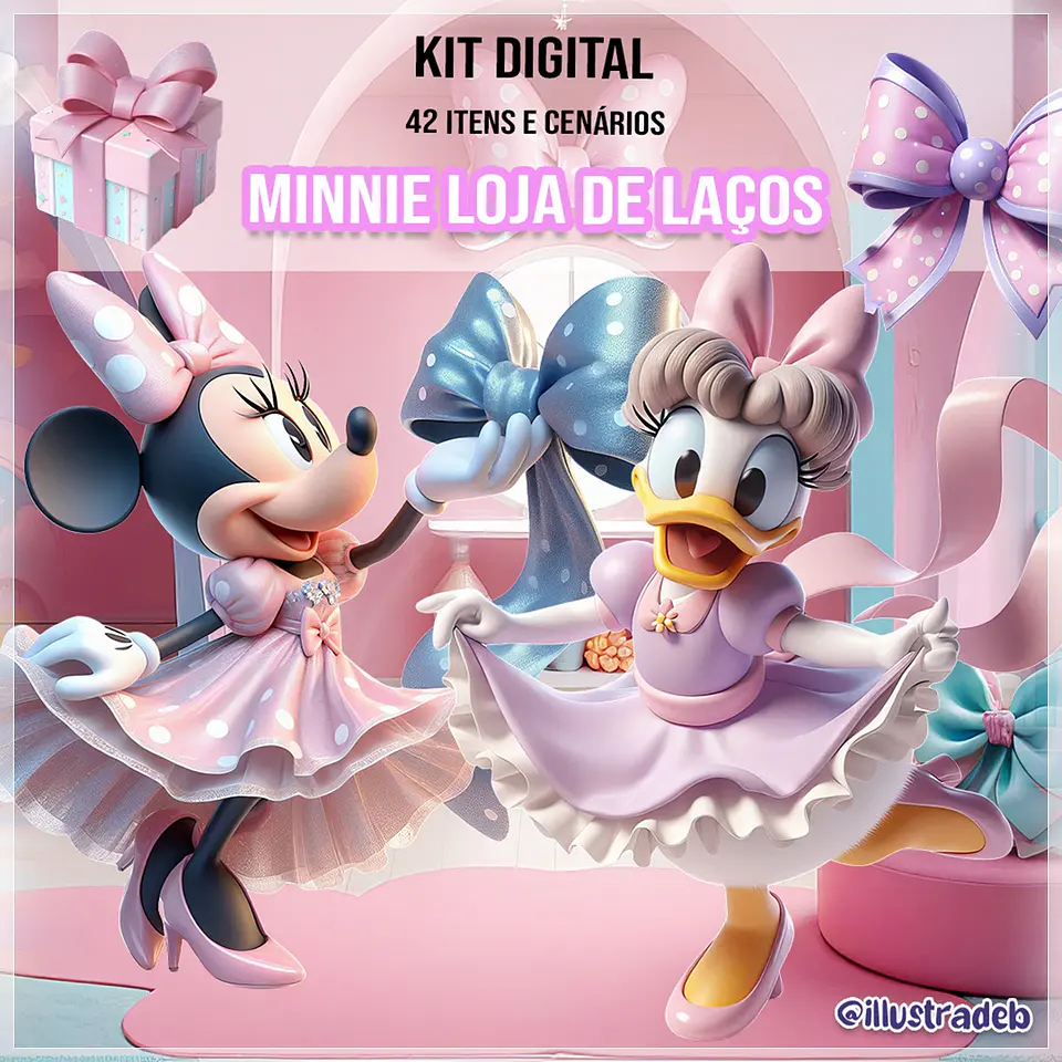 Kit Digital Minnie Loja de Laços 162 1