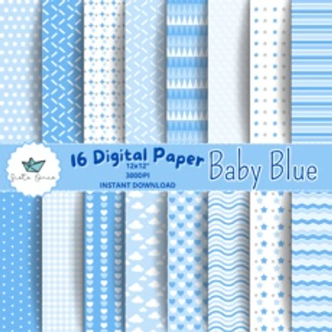 Kit Digital Papeis Azul 2