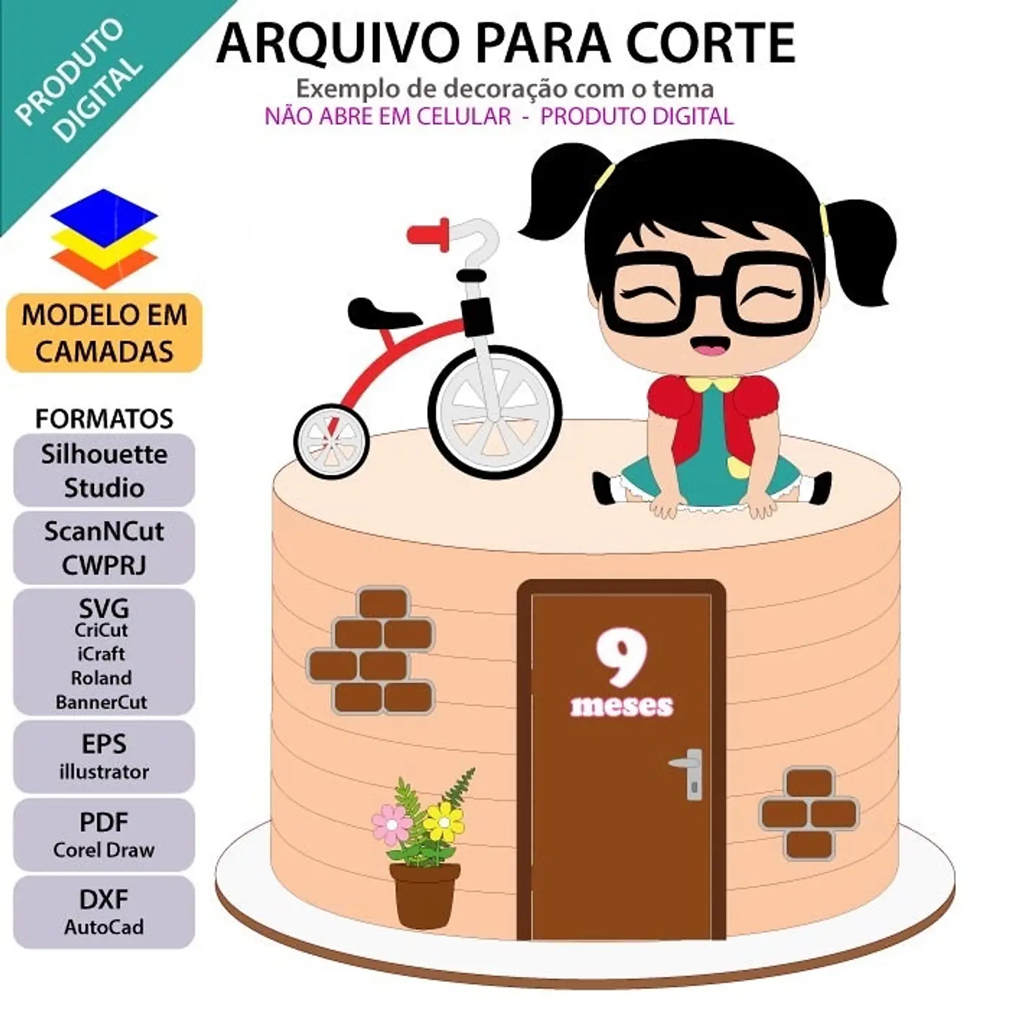 Arquivo de Corte Topo de Bolo Chiquinha 4 1