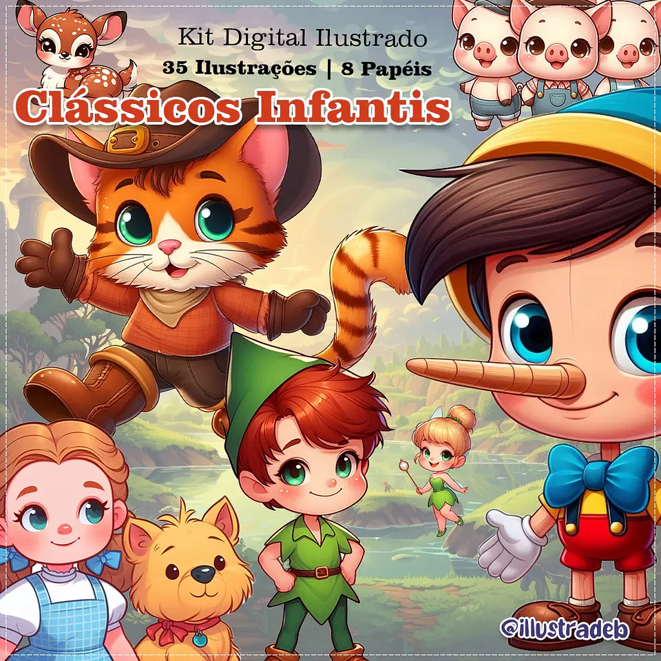 Kit Digital Clássicos Infantis Cartoon 52 1