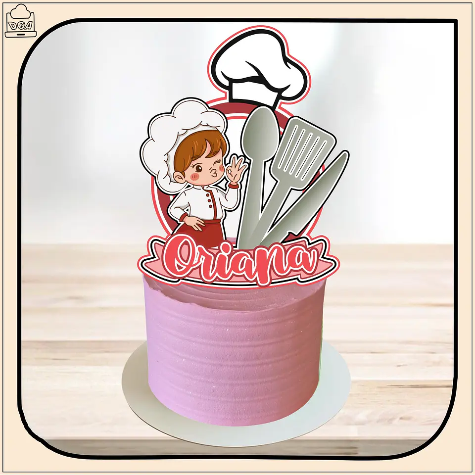 Arquivo de Corte Topo de Bolo Chefe de Cozinha 16 1