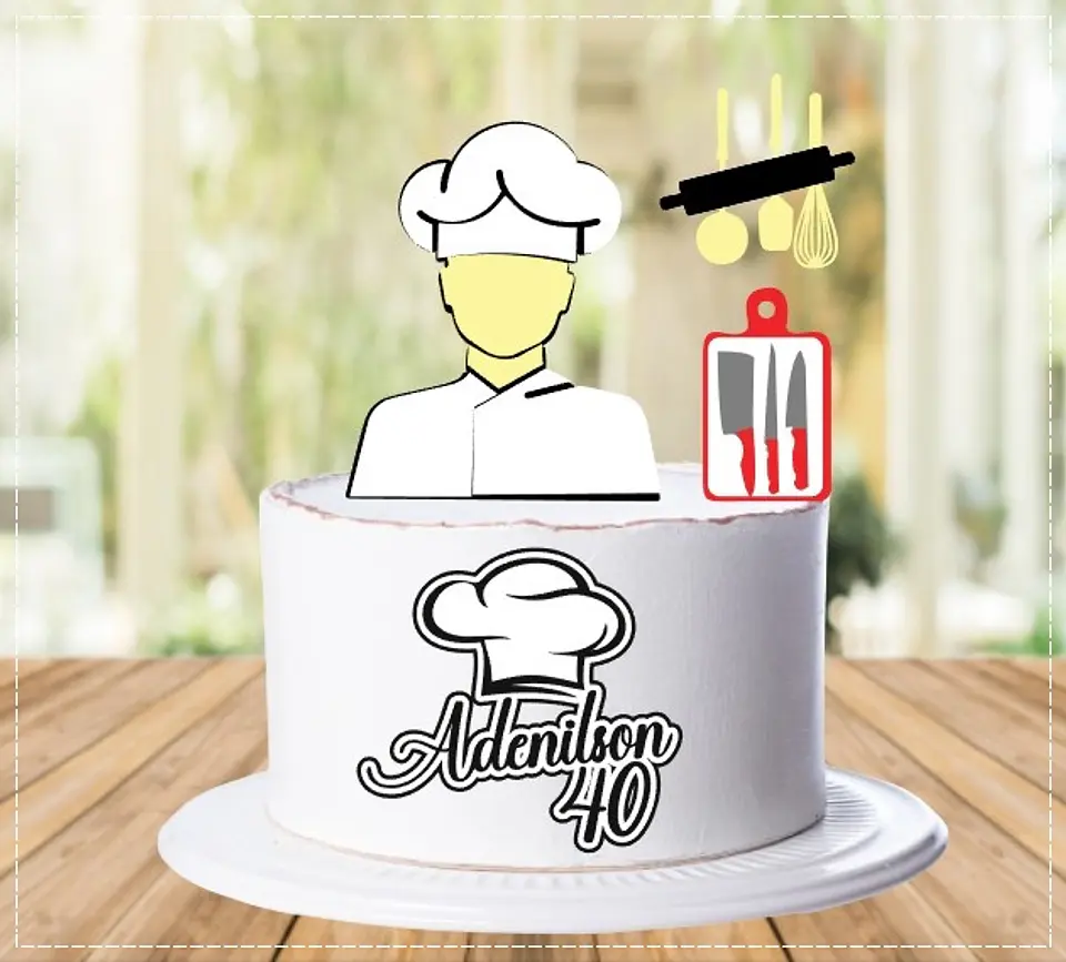 Arquivo de Corte Topo de Bolo Chefe de Cozinha 15 1