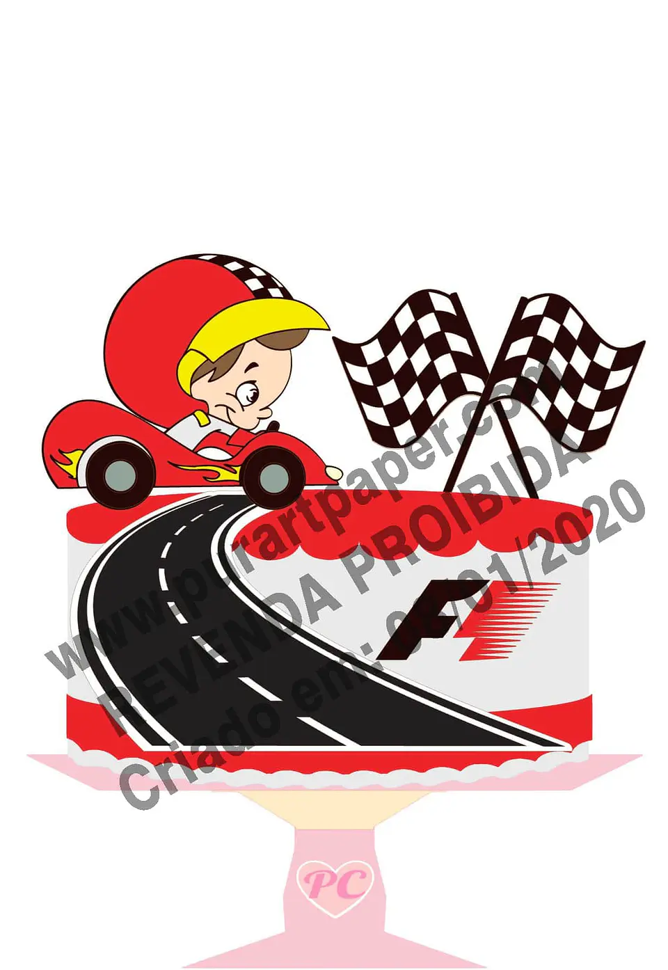 Arquivo de Corte Topo de Bolo Corrida de Carro 2 1