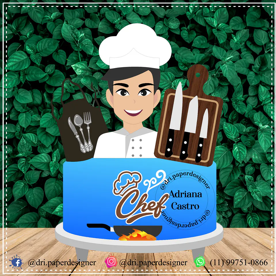 Arquivo de Corte Topo de Bolo Chefe de Cozinha 1 1