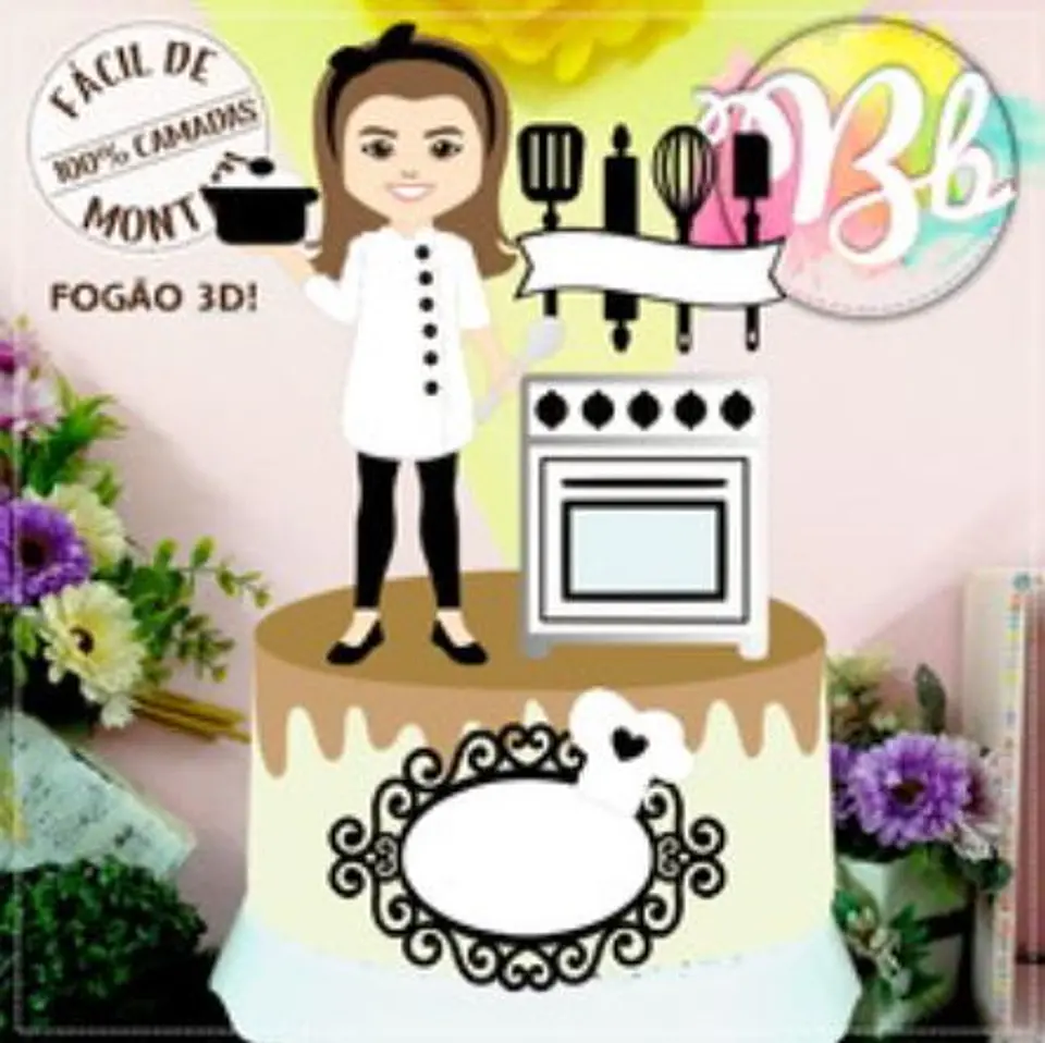 Arquivo de Corte Topo de Bolo Chefe de Cozinha 3 1