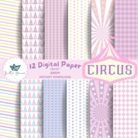 Kit Digital Papeis Circo Rosa 4