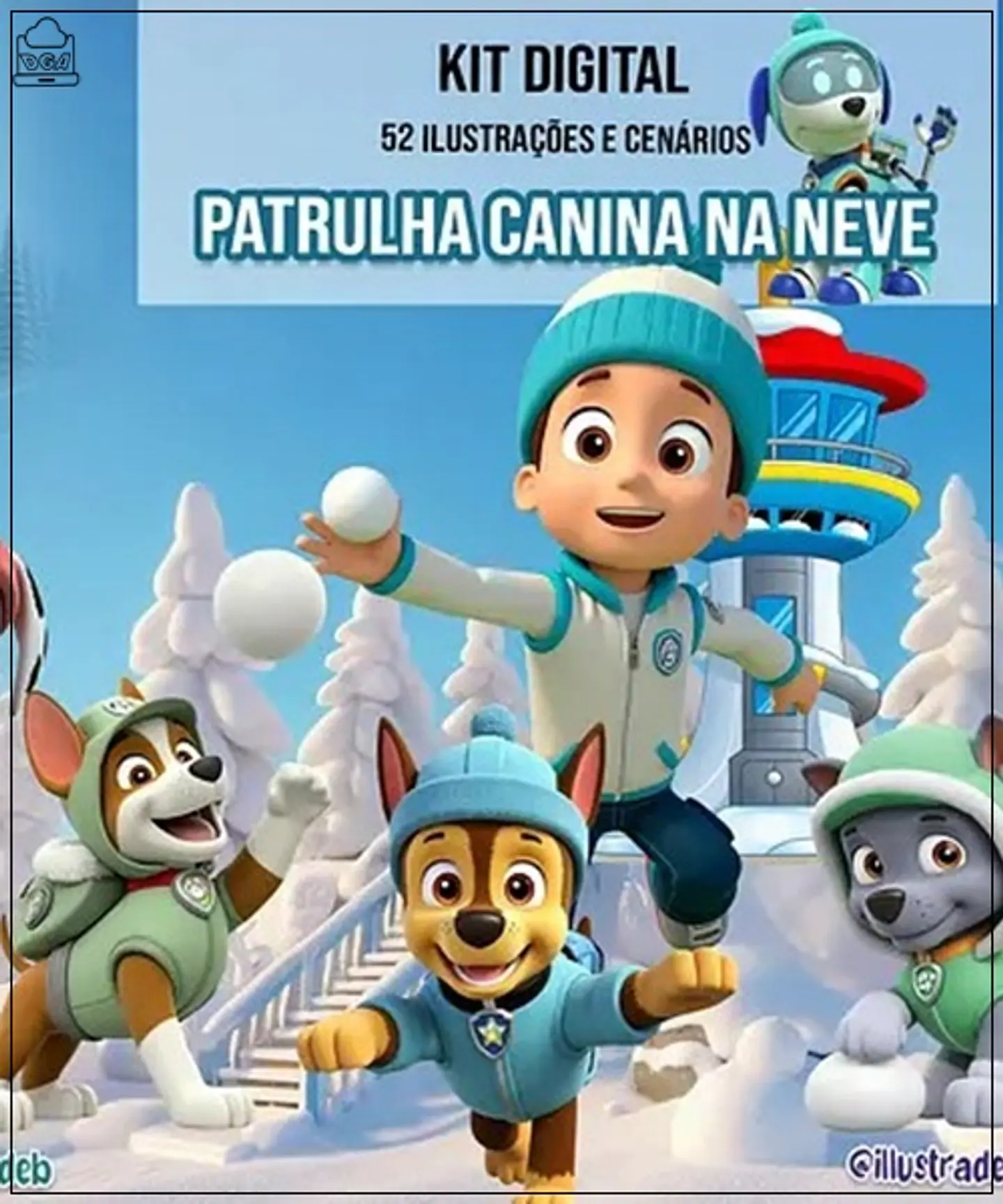 Kit Digital Patrulha Canina Na Neve 184 1