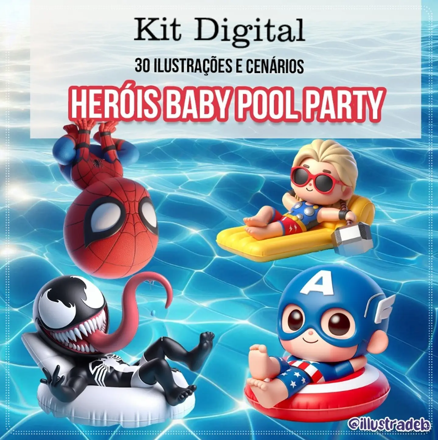 Kit Digital Heróis Baby Pool Party 127 1