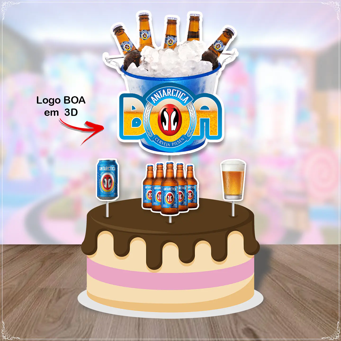 Arquivo de Corte Topo de Bolo Cervejas 6 1
