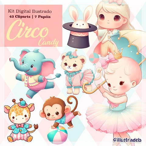 Kit Digital Circo Candy 48