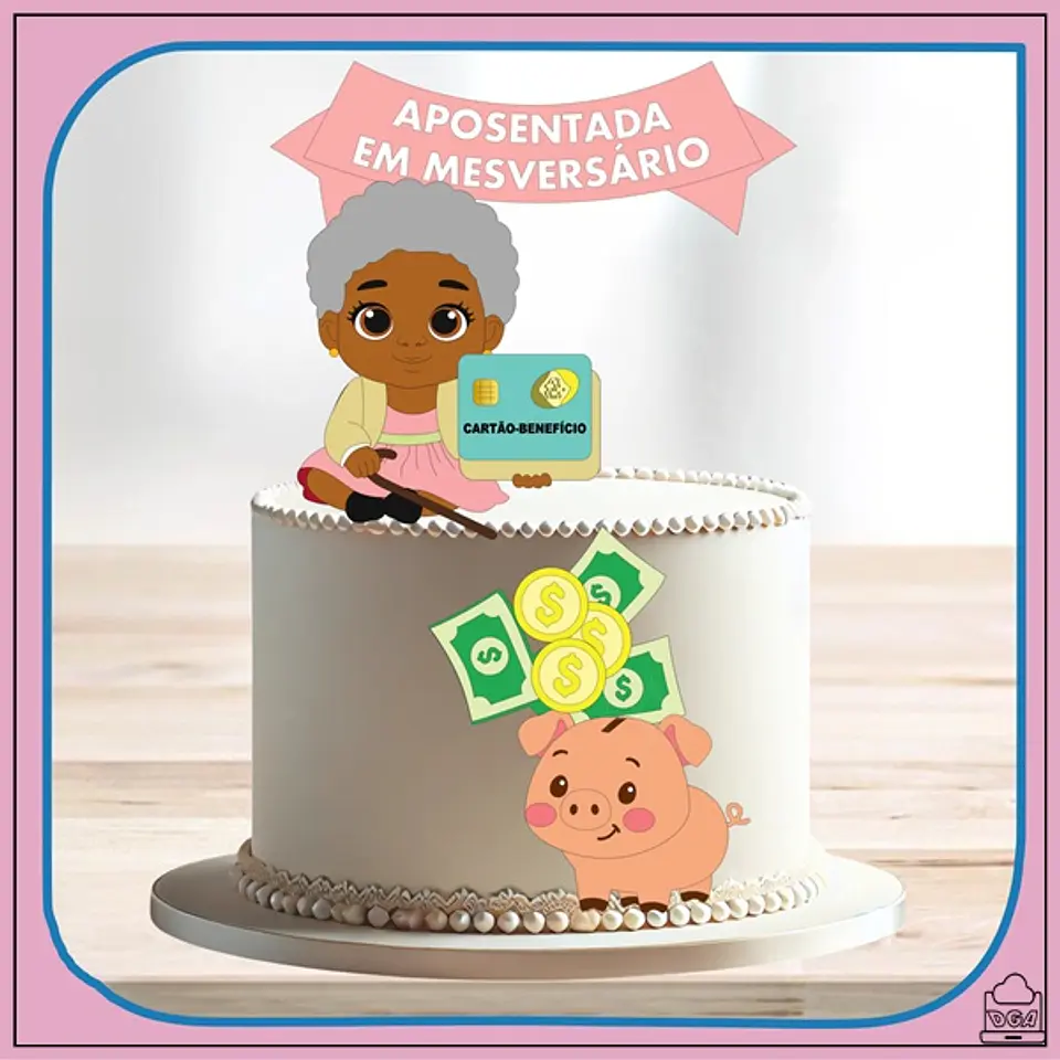 Arquivo de Corte Topo de Bolo Aposentadoria Aposentada Mesversário Baby Bebê Menina 36 1