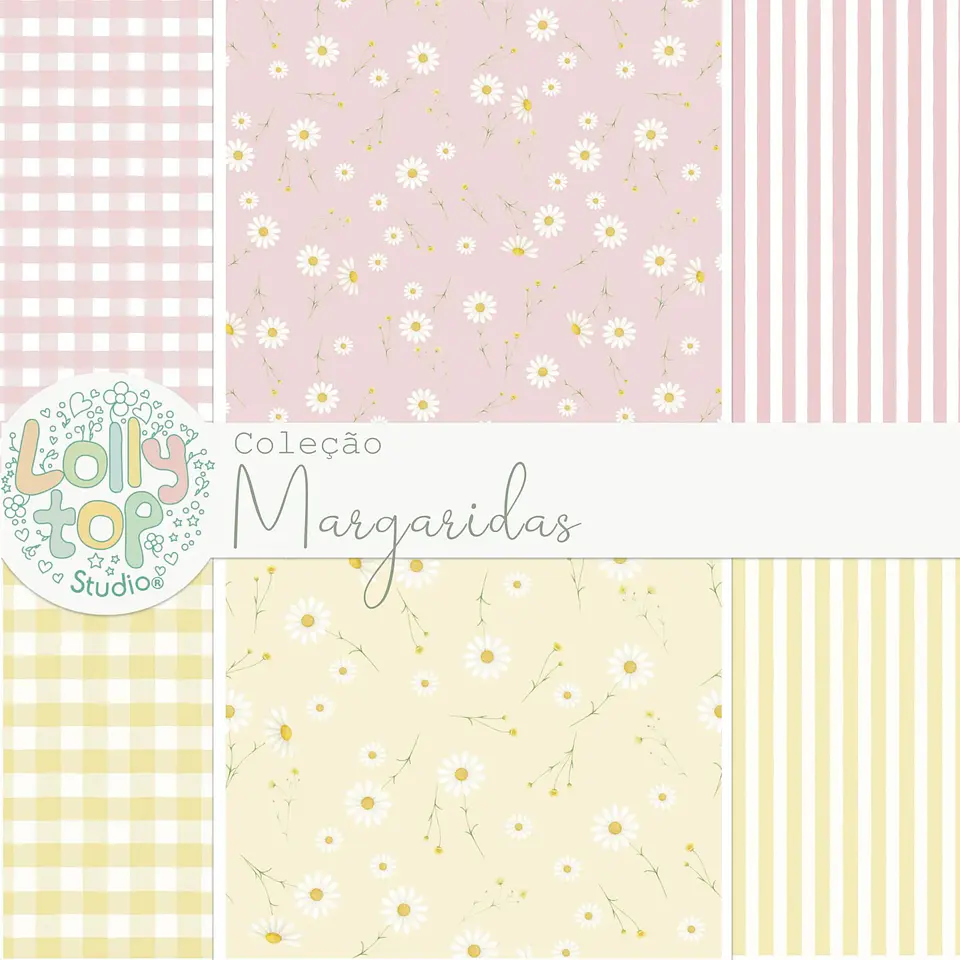 Kit Digital Coleção Magaridas Rosa – Papel Digital 1 1