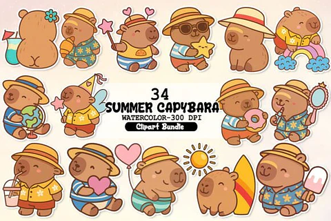 Kit Digital Capivara Verão 3