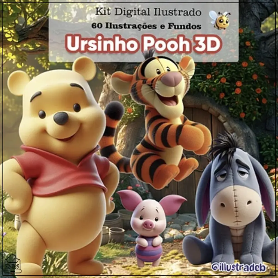 Kit Digital Ursinho Pooh 3d 230 1
