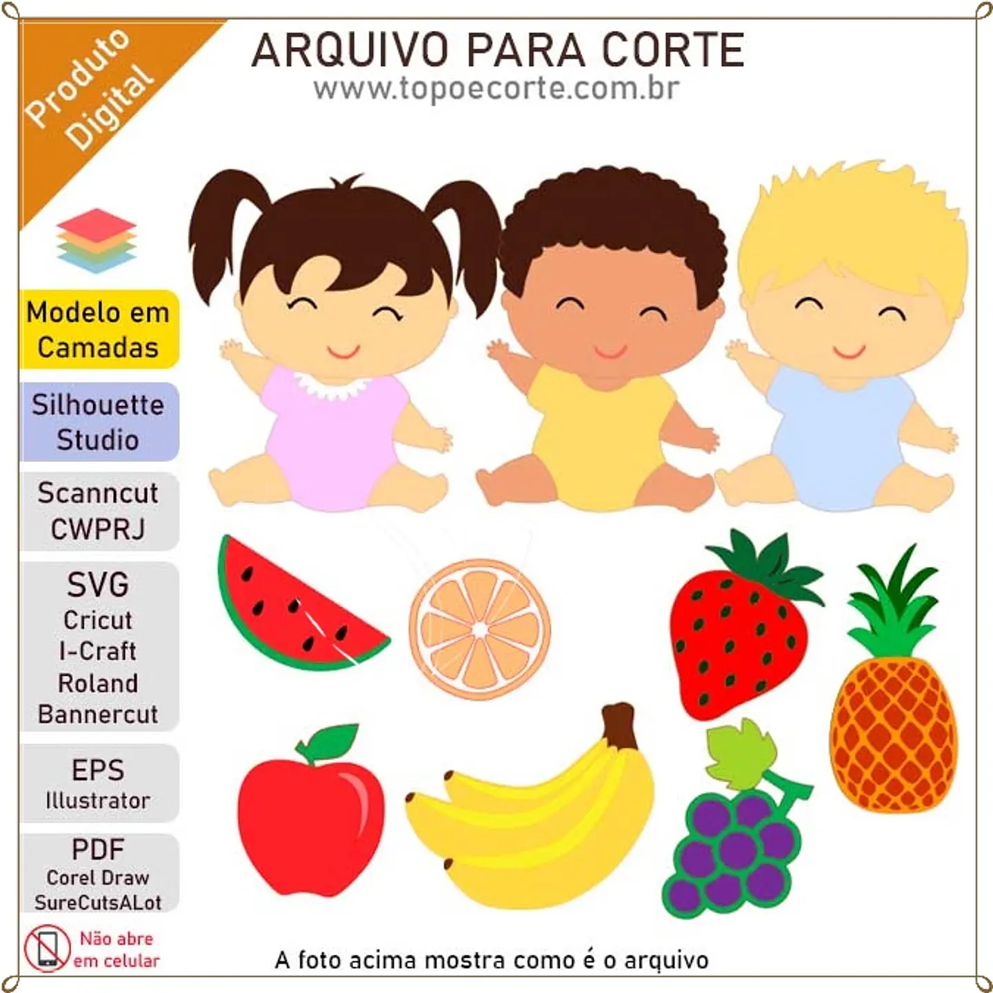 Arquivo de Corte Topo de Bolo Feirinha Frutas Baby Bebê Menina Menino 4 1