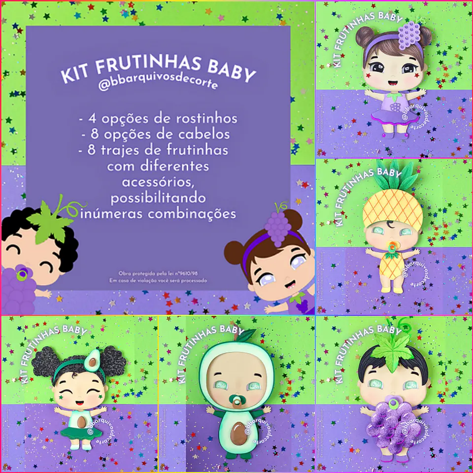 Arquivo de Corte Topo de Bolo Frutinhas Carnaval Baby Bebê Menina Menino 2 1