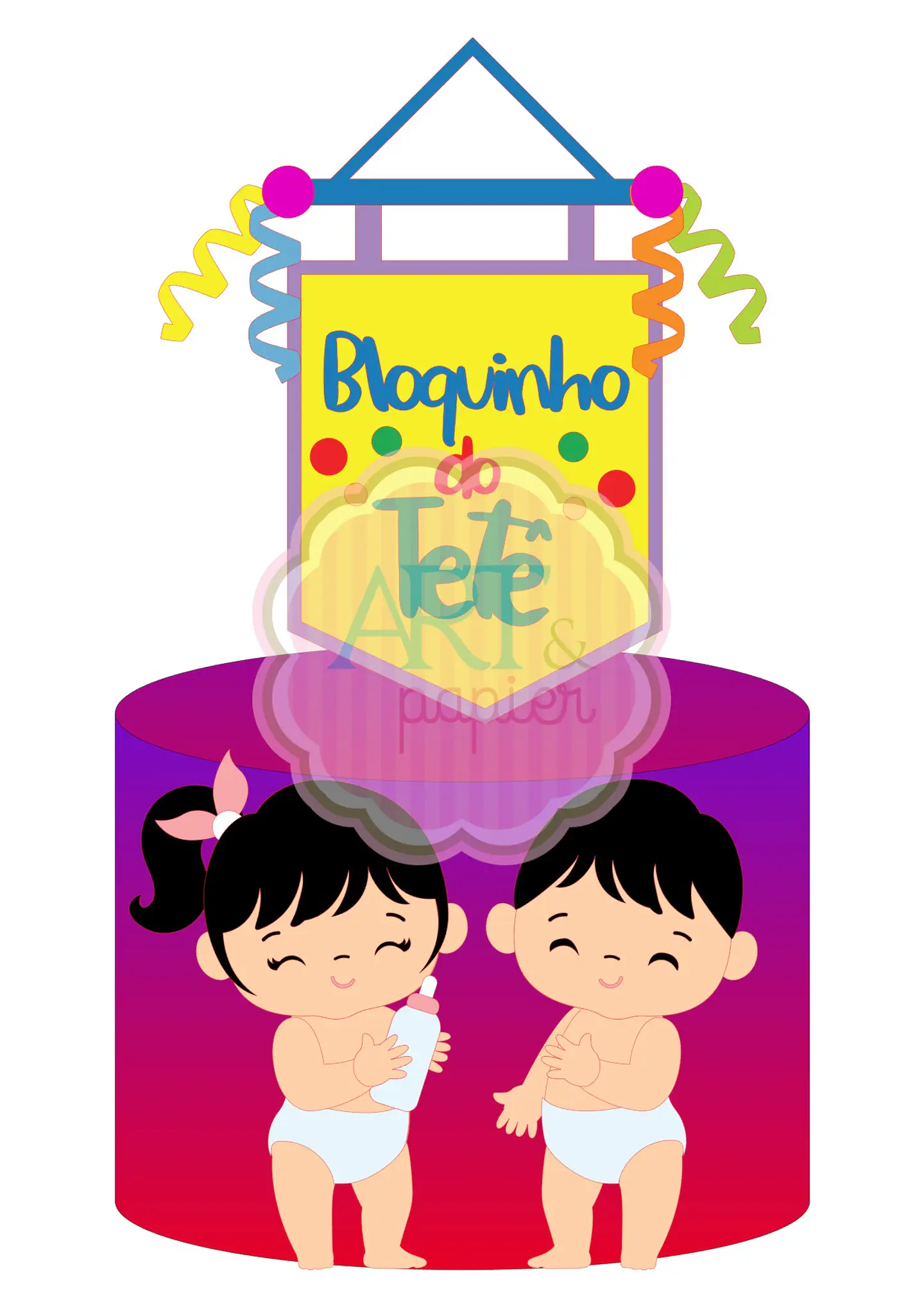 Arquivo de Corte Topo de Bolo Carnaval Baby Bebê Menina Menino 21 1