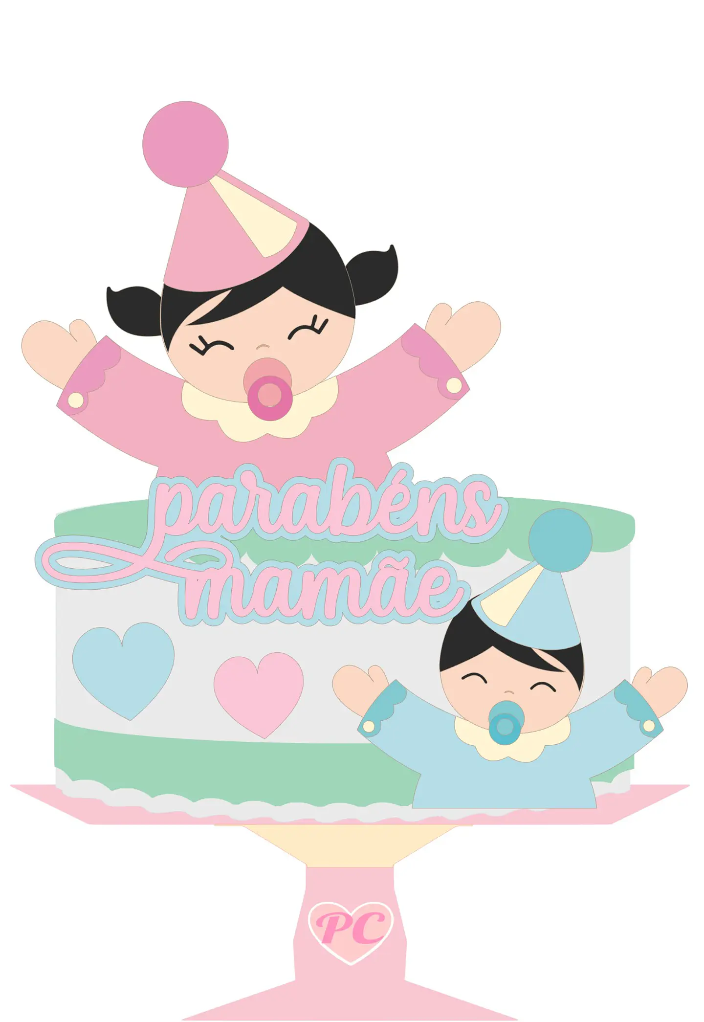 Arquivo de Corte Topo de Bolo Baby Bebê Menina Menino 5 1